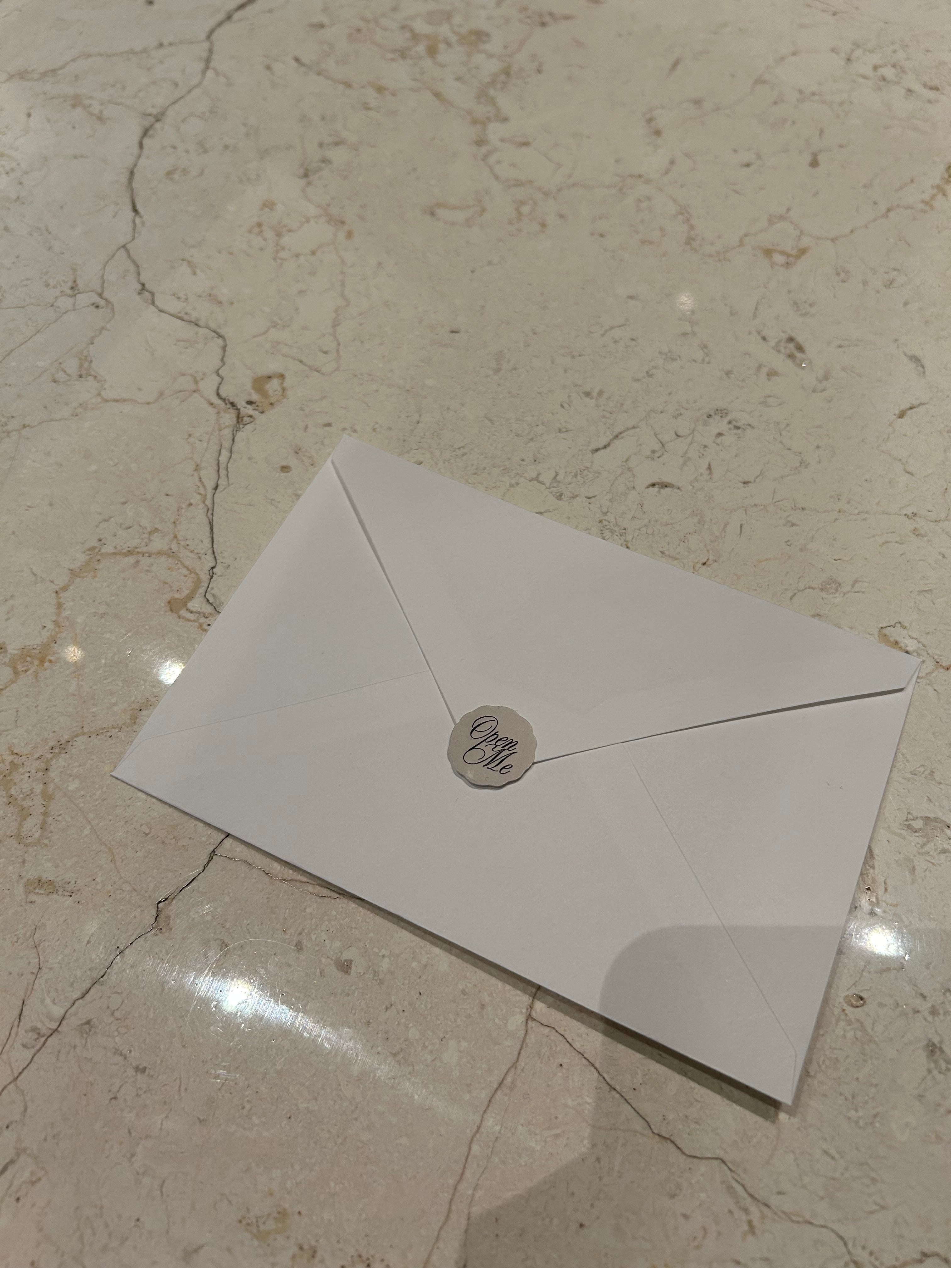“Open Me” Envelope Sticker